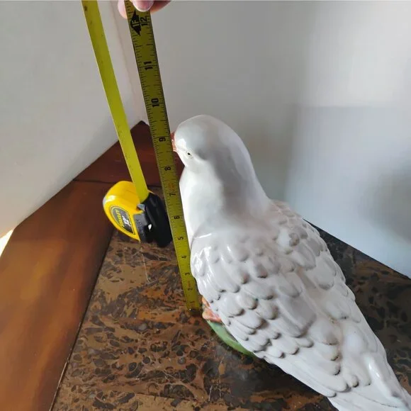 Vintage Majolica White Dove Figurine 9" Tall x 11" Long Chip on Tail Italy - Picture 11 of 13